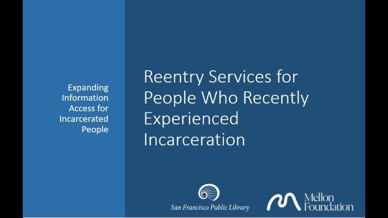 Capacitación: Servicios de Reingreso para las Personas Recién Encarceladas