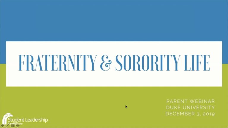Joining Duke Fraternities and Sororities Webinar