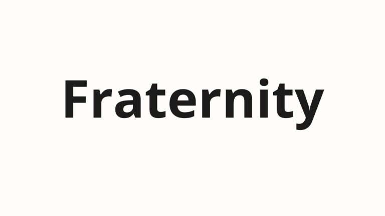 How to pronounce Fraternity