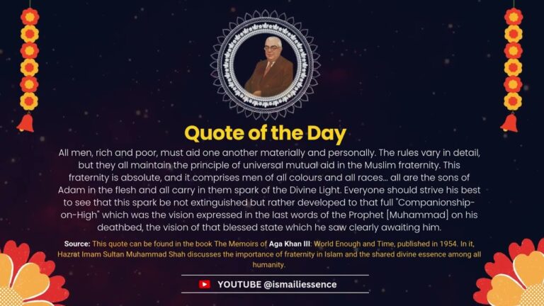 Imam Says | Universal Mutual Aid in Islam: Aga Khan III’s Vision of Fraternity and Divine Light