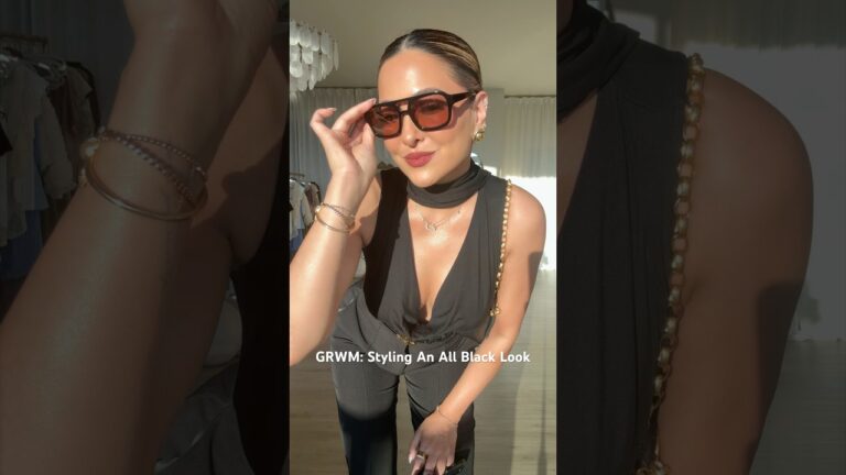 GRWM: Styling An All Black Look💫 #ootd #fashion #style #fashiontrends #outfit #shorts #beauty