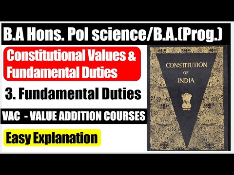 Constitutional values & fundamental duties VAC unit 3 Fundamental Duties DU SOL semester 1